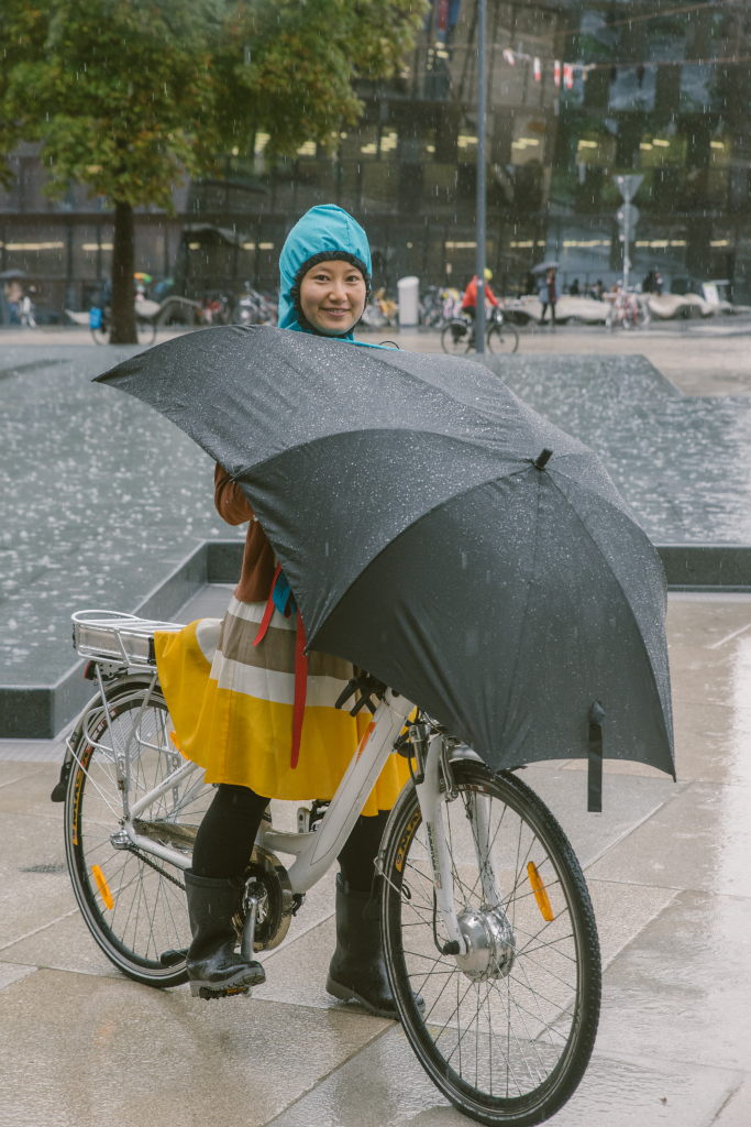 Der Fahrrad Regenschirm